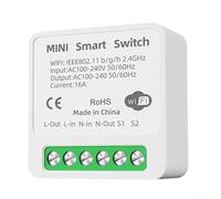 HanOaki Relais de contrôle 2 voies pour Mini Smart Switch 16 A avec WiFi et Bluetooth/, minuterie et contrôle à distance par application pour Alexa et Smart-Life, 40 x 40 x 20 mm, compatible avec