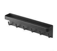 HanOaki Support mural sans perçage en acier inoxydable - Porte-clés minimaliste avec montage solide pour entrée et bureau Noir