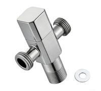 HanOaki Vanne d'angle à ouverture rapide en acier inoxydable G1/2 pour arrêt BSP pour lavabo, toilettes, robinet d'arrêt d'angle longue durée, argent, 9 x 7 x 5 cm (argenté)