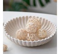 Hanobe Bol Decoratif Vide Poche: Rond Vide Poches Entree Plateau a Bijoux Résine Petit Presentoir Plateau Table Basse Beige Blanc Scandinave Deco Frisure Design Porte Entree