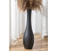 Hanobe Grand Vase de Sol Bois: Minimaliste Vases Noir Haut Fleur Gros Vase Decoratif XXL de Salon Vintage Deco Vases Geant Poser Hauteur 56cm