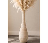 Hanobe Grand Vase de Sol Bois: Vintage Vases Haut Fleur Gros Vase Decoratif XXL de Salon Scandinave Deco Beige Vases Geant Poser Hauteur 56cm