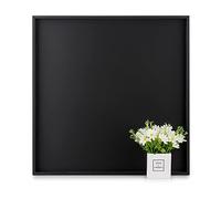 Hanobe Plateau de Service XXL: Grand Carré Plateau en Bois Decoratif Noir Moderne Bougie Deco Plateaux pour Salle de Séjour Ottoman Cuisine 50cm