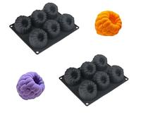 HanQZen Set de moules à gâteaux en silicone 3D fraise et framboise - Moules à dessert flexibles pour mousses, brownies, gelée, glaces et sucreries (motif fruits) ((motif fruits) 2(noir))