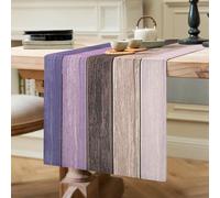 Hanrunsi Chemin de Table Violet Style Maison de Campagne Moderne Lavable Aspect Lin140 X 40 Cm Décoration Moderne pour L'intérieur et L'extérieur Vacances Décoration de Salon Chemin de Table