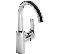 Hansa 45092283 45341103 Batterie DN15 | Mousseur, puissance constante Débit | Mitigeur/Lavabo Bec orientable (120 °) | 6L/min, portée : 148 mm