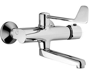 Hansa 8385292 7834259 Thermostat de lavabo/d'évier pour Montage mural 270 mm avec vidange d'écoulement Chromé