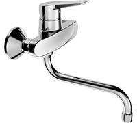Hansa 9692193 7835181 Twist Mitigeur d'évier à levier simple avec montage mural/écoulement orientable Chromé