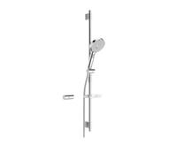 Hansa Activejet - Set de douche avec flexible, barre et douchette, 3 jets, gris clair/chrome 84370130
