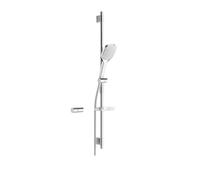 Hansa Activejet - Set de douche avec flexible, support et douchette, 1 jet, blanc/chrome 84370210