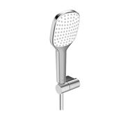 Hansa Activejet - Set de douche avec flexible, support et douchette, 1 jet, blanc/chrome 84380213