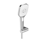Hansa Activejet - Set de douche avec flexible, support et douchette, 3 jets, blanc/chrome 84380233