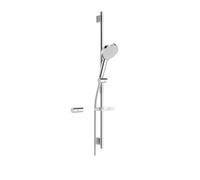 Hansa Activejet - Set de pommeau de douche, 1 jet, barre et flexible, gris clair/chrome 84370110