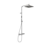 Système de douche Hansa AURELIA avec thermostat 47199113, douche de pluie murale, 1 jet, carré, chromé