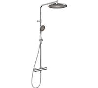 Hansa AURELIA Colonne de douche thermostatique 47199103 pommeau de douche effet pluie, mural, 3 jets, rond, chromé