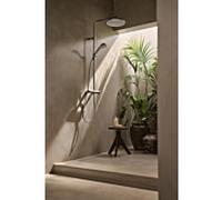 Hansa AURELIA Colonne de douche thermostatique 4719910380 pommeau de douche effet pluie, mural, 3 jets, rond, Acier brossé