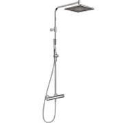 Hansa AURELIA Colonne de douche thermostatique 47199113, effet pluie, mural, 1 jet, carré, chromé