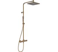 Hansa AURELIA Colonne de douche thermostatique 4719911381 , effet pluie, mural, 1 jet, carré, Bronze brossé
