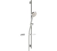 Hansa Activejet - Set de pommeau de douche, 1 jet, barre et flexible, gris clair/chrome 84370110