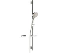 Hansa Activejet - Set de douche avec flexible, barre et douchette, 3 jets, gris clair/chrome 84370130