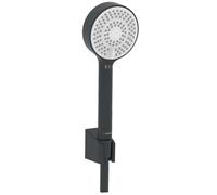 Hansa Basicjet - Set pommeau de douche, support et flexible, 3 jets, ECO, noir mat 4468013333