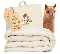 HANSA-FARM | Couette bio pour bébé alpaga 155 x 220 cm (garnissage 2400 g) - Extra chaude pour l'hiver - Respirant et thermorégulateur - Grand sac de rangement