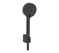 Hansa Armaturen Set de douche Basicjet 4468013333 – 3 jets, ECO, noir mat, support et flexible