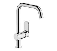 HANSA Hansa Robinet mitigeur évier HANSABASIC acier inox, noir, bec 200 mm, DN 15, chromé Quantité:1