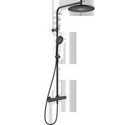 HANSA HANSAAURELIA robinetterie de douche à effet pluie, 3 jets, 4719910333, Couleur: Noir mat