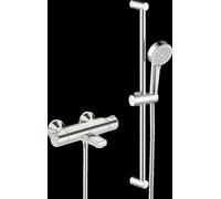 Hansa Basic - Colonne de douche avec mitigeur de baignoire thermostatique, 3 jets, chromé 55162131