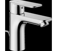 Robinet de lavabo Hansa HANSABASIC XL 55502203 avec bonde, flexibles haute pression, saillie 112 mm, chromé