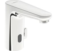 HANSA HANSAELECTRA Safety Mitigeur de lavabo, avec capteur, alimentation par pile, saillie 123mm, 91102219, Couleur: chrome