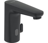 HANSA HANSAELECTRA Safety Mitigeur de lavabo, avec capteur, alimentation par pile, saillie 123mm, 9110221933, Couleur: Noir mat