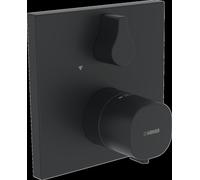 Hansa Living - Mitigeur de baignoire thermostatique encastré, Thermo Cool, noir mat 8114956233