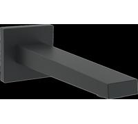 HANSA HANSALOFT Bec déverseur pour baignoire, au choix avec rosace ronde/carrée, saillie : 197mm, 5765210033, Couleur: noir mat