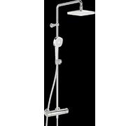 HANSA HANSAMICRA Style Système de douche, douche de tête 200x200mm, carrée, 3 jets, saillie 445-470mm, chromé, 44350230