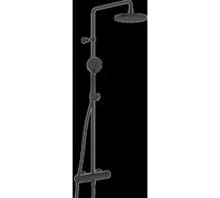 HANSA HANSAMICRA Système de douche, douche de tête 200mm, ronde, 3 jets, saillie 445-470mm, 4435013033, Couleur: noir mat