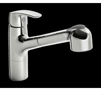 Hansa Mitigeur d'évier Pinto 45182283, douchette extractible 2 jets, pivotant, 231 mm, chromé