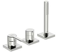 Hansa Hansaronda match0 03419483 Mitigeur monocommande bain 3 trous, rosace carrée, chrome