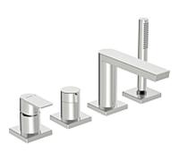 Hansa Hansastela 57302473 chromé , mitigeur bain / douche 4 trous, inverseur rotatif, angulaire