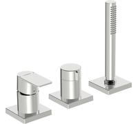 Hansa Hansastela 57319473 chromé , mitigeur bain / douche 3 trous, inverseur rotatif, angulaire