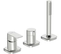 HANSA HANSASTELA Set de montage final pour bain/douche, 3 trous, rosace soft edge, chrome, 57319173