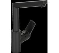 HANSA HANSATWIST Mitigeur de lavabo, commande latérale, sans vidage, orientable, saillie : 130 mm, 3, 0955220333, Couleur: Noir Mat