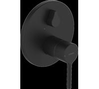 HANSA HANSAVANTIS Set de finition pour bain/douche, levier à goupille, pour deux consommateurs, 8260906733, Couleur: Noir Mat