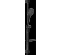 HANSA HANSAVIVA Garniture de barre murale, 766mm, avec Handbrausen à 3 jets, y compris flexible de douche, porte-savon, 4416021033, Couleur: noir mat