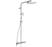 HANSA HANSAVIVA Mitigeur de douche à effet pluie, Thermo Cool, MagShelf, avec thermostat, hauteur 1190mm, 65159201, Couleur: chrome