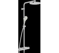 HANSA HANSAVIVA Mitigeur de douche à effet pluie, Thermo Cool, MagShelf, avec thermostat, hauteur 1190mm, 6515920180, Couleur: Acier brossé