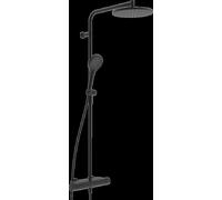 HANSA HANSAVIVA Mitigeur de douche à effet pluie, Thermo Cool, MagShelf, avec thermostat, hauteur 1190mm, 6515920133, Couleur: noir mat