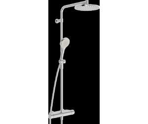 HANSA HANSAVIVA Mitigeur de douche à effet pluie, Thermo Cool, MagShelf, avec thermostat, hauteur 1190mm, 6515920180, Couleur: Acier brossé