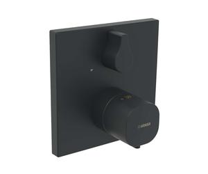Hansa Living - Mitigeur de baignoire thermostatique encastré, Thermo Cool, noir mat 8114956233